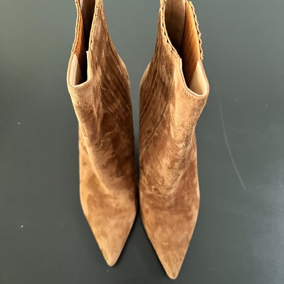 NWOT Veronica Beard Lisa Stiletto-Heel Booties Chestnut 8.5 - Picture 7 of 12